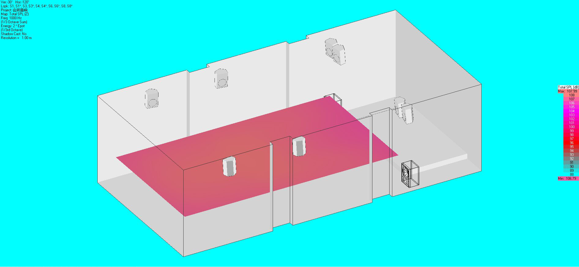 音響布局及聲場模擬圖16