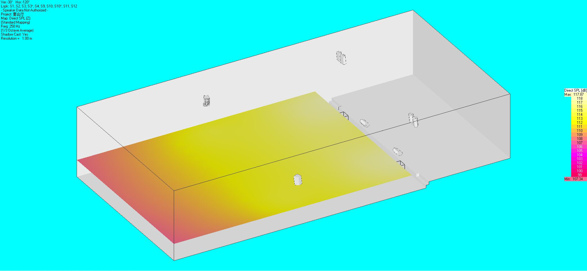 音響布局及聲場(chǎng)模擬圖11