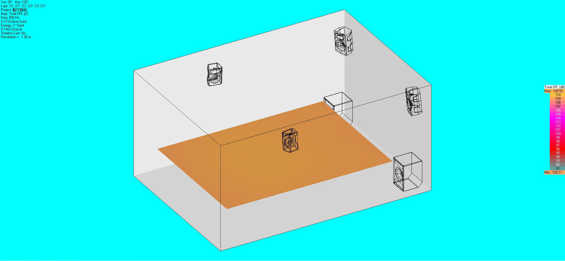 音響布局及聲場(chǎng)模擬圖12