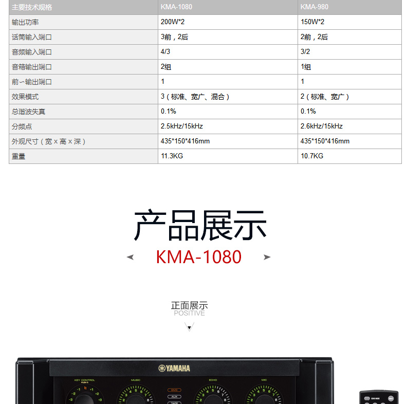 产品名称KMA-1080产品详情KMA-1080产品参数图