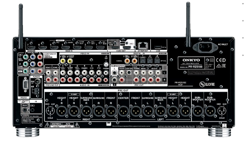 产品名称ONKYO（安桥）PR-RZ510011.2声道网络影音接收机产品详情PR-RZ5100产品参数图