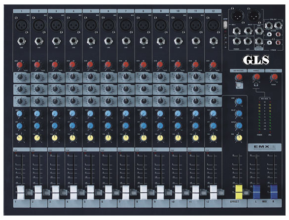 产品名称EMX12 12路 调音台，带效果产品详情EMX12产品参数图